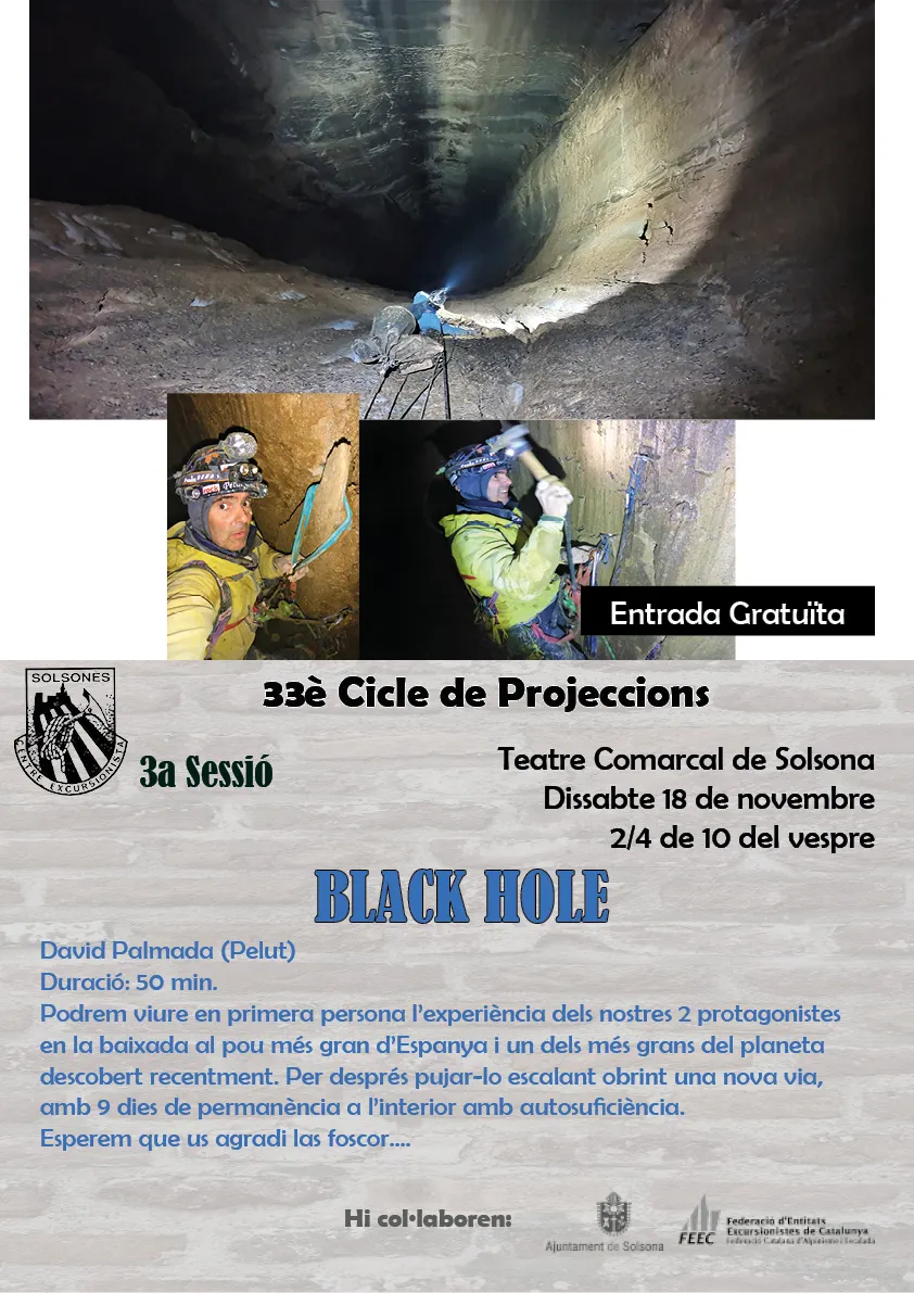 <strong>El Cicle de Projeccions del Centre Excursionista ens convida a baixar al pou més gran d'Espanya</strong>