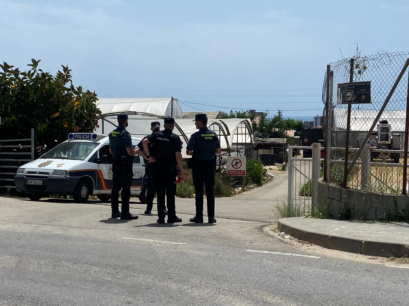 Operació policial a una finca agrícola del Camí del Mig