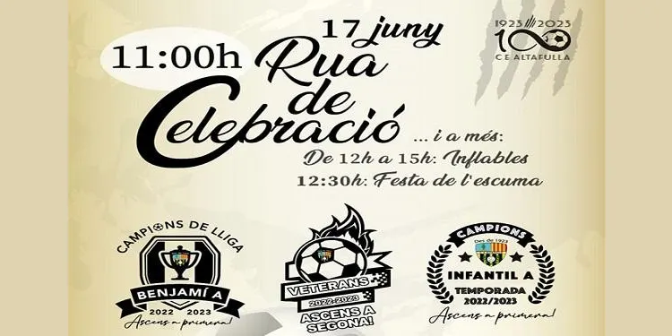 El CE Altafulla celebrarà aquest dissabte els tres ascensos del present curs amb una rua groc-i-negre i una festa al Joan Pijuan