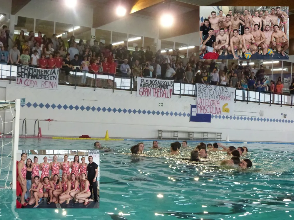 Festa gran pel comiat de la temporada dels dos equips de waterpolo del CNR