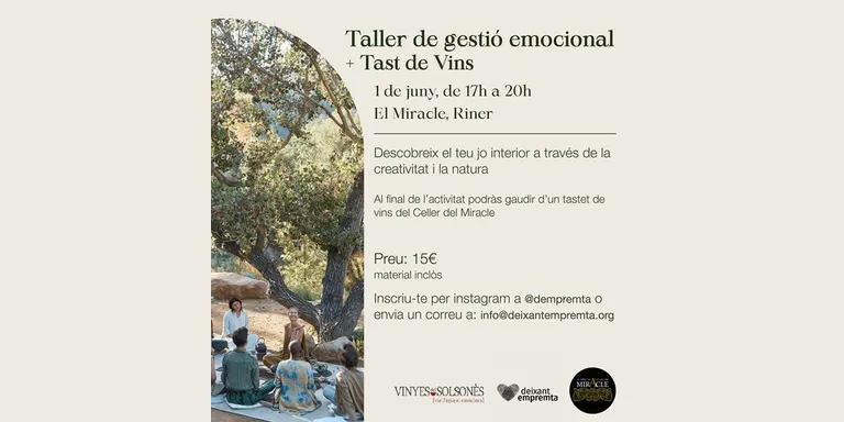 Deixant Empremta organitza un taller de gestió emocional amb art teràpia i un tast de vins