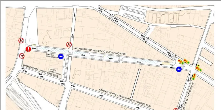 A partir de demà, el Carrer Passeig Nou passa a tenir dos sentits de circulació