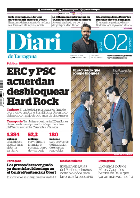Consulta les portades dels diaris d'aquest 2 de febrer
