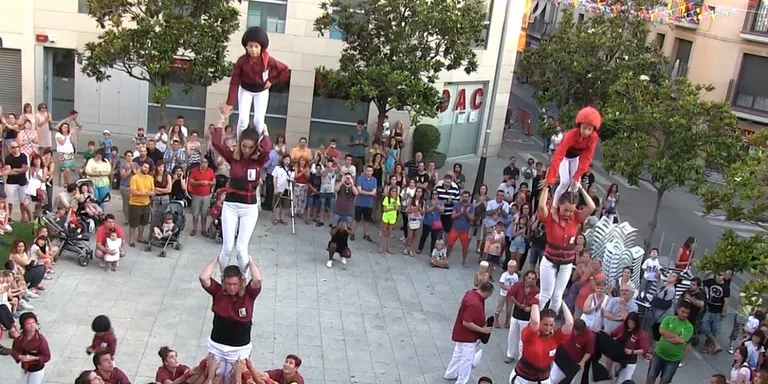 Els castellers de Rubí i d'Esparreguera ofereixen una tarda plena d'èxits