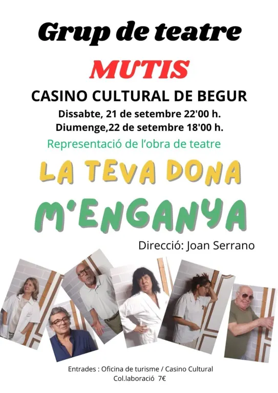 El grup de teatre Mutis presenta ‘La teva dona m’enganya’ al Casino Cultural