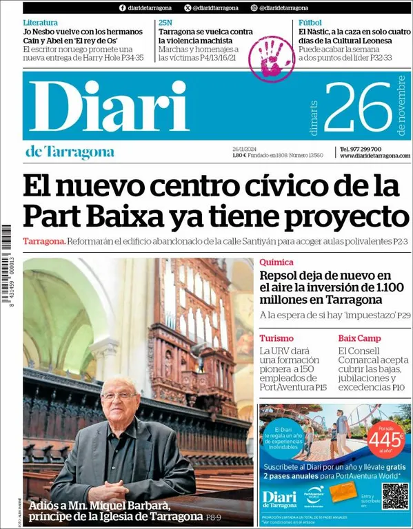 Cop d'ull als diaris d'aquest dimarts 26 de novembre