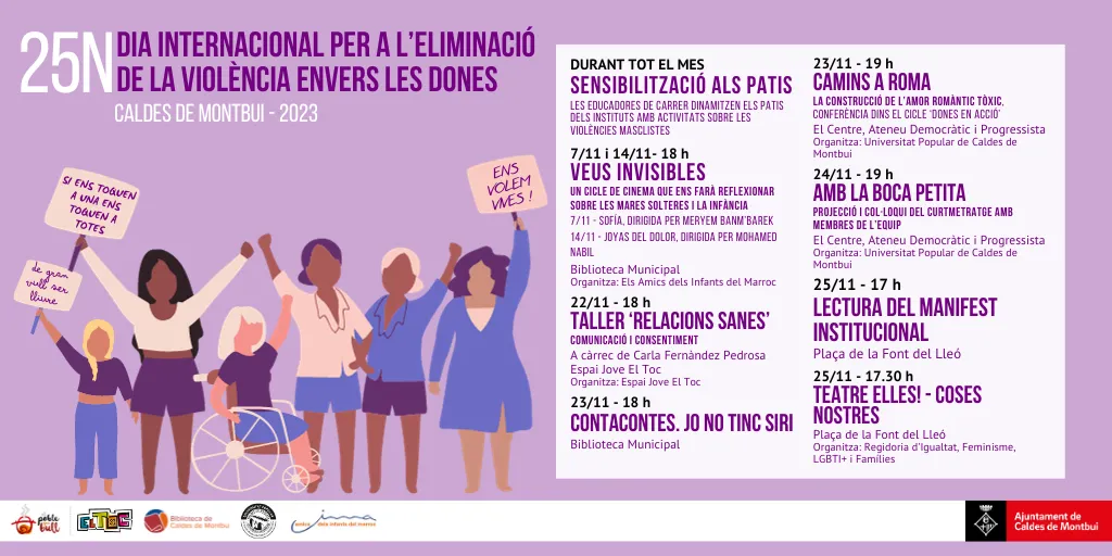 Caldes prepara un programa d’activitats de sensibilització al voltant del Dia Internacional de la Violència envers les Dones