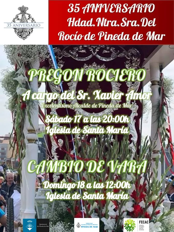 Pregó Rociero i Canvi de Vara de la Hemandad del Rocio de Pineda