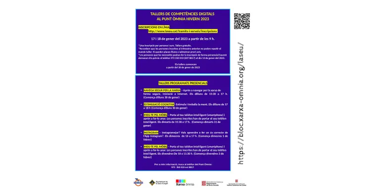 El Punt Òmnia de la Seu d'Urgell ofereix cinc nous tallers de competències digitals