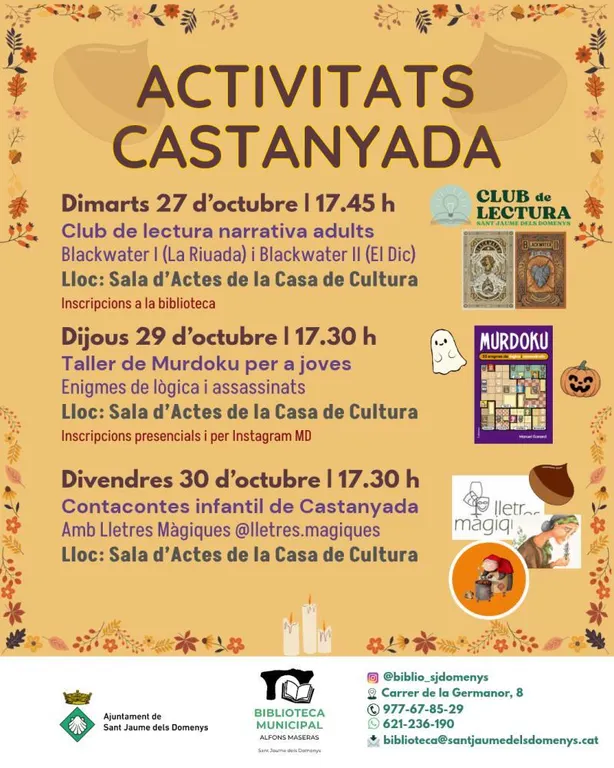 La Biblioteca Alfons Maseras celebra la Castanyada amb tres actes