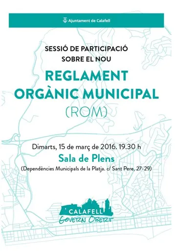 Sessió de Participació sobre el nou Reglament Orgànic Municipal