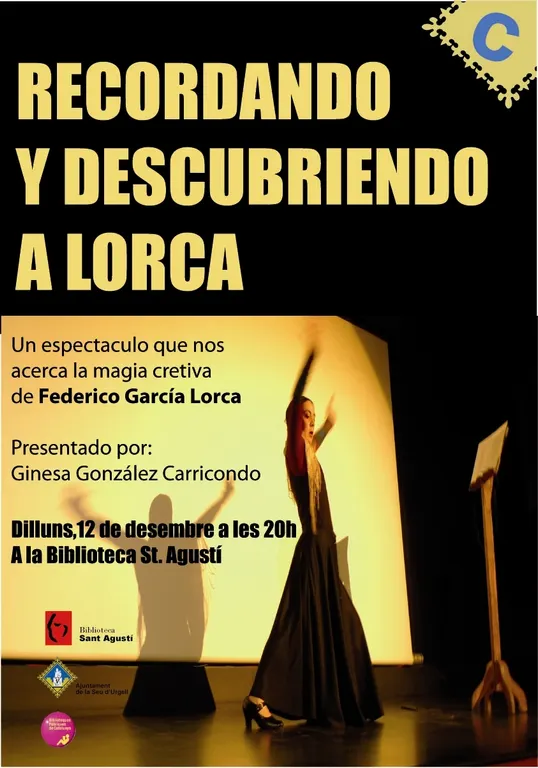 La Biblioteca de Sant Agustí recorda Federico García Lorca amb un espectacle de Genissa G. Carricondo