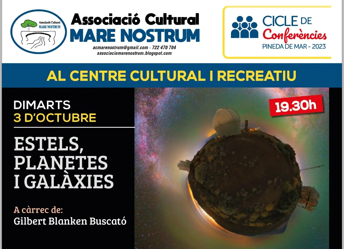 Xerrada sobre els estels, planetes i galàxies aquest dimarts al CCR