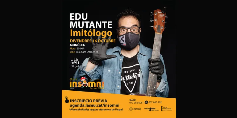 El programa d’oci alternatiu INSOMNI presenta ‘Imitólogo’, un monòleg d’Edu Mutante