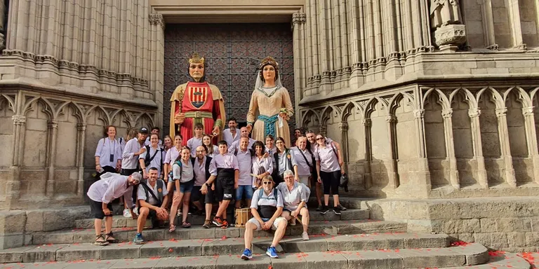 Els Gegants de Pineda han estat els convidats de la trobada del Casc Antic de Barcelona