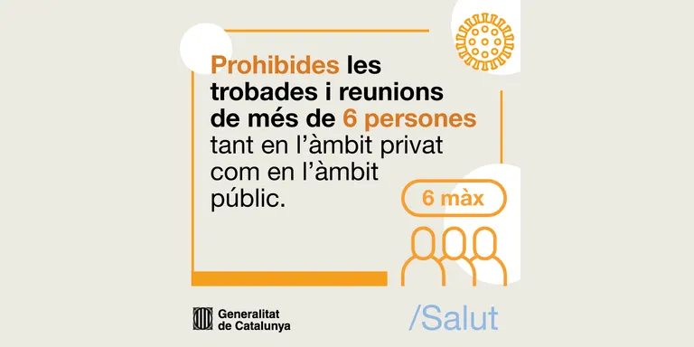 Queden prohibides les reunions de més de 6 persones