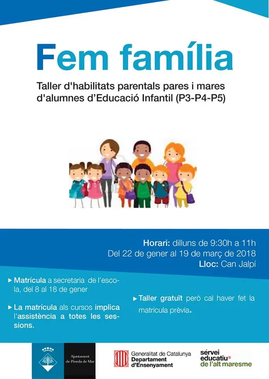 Curs d'habilitats parentals adreçat a pares i mares d'infants de 3 a 5 anys