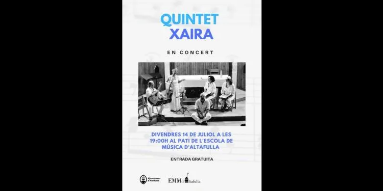El Pati de l’Escola de Música d’Altafulla acull aquest divendres un concert del quintet Xaira de Mediona