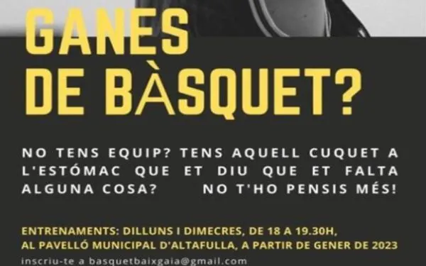 El CB Altafulla – BBG torna a obrir portes per als infants i joves que vulguin reprendre o tenir un primer contacte amb el bàsquet