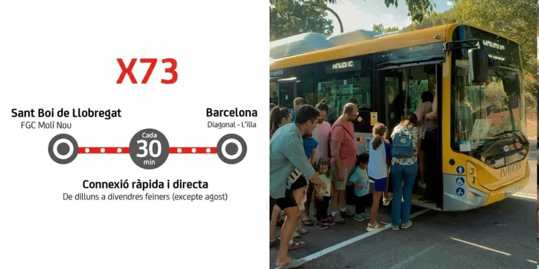 La nova línia de bus X73 connectarà Sant Boi amb la Diagonal a partir del 8 d’octubre