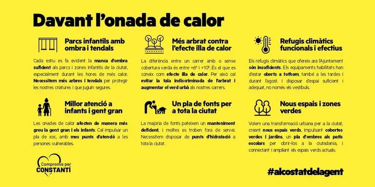 Compromís per Constantí reclama que s’apliquin mesures davant l’onada de calor