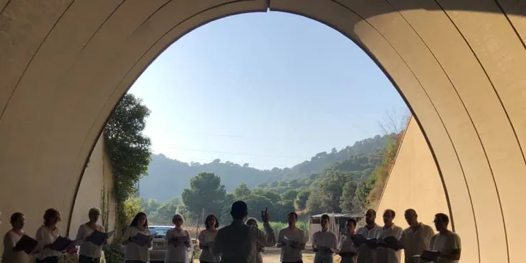 La Coral Laetare ha fet per primer cop un concert sota un túnel de l'autopista C32