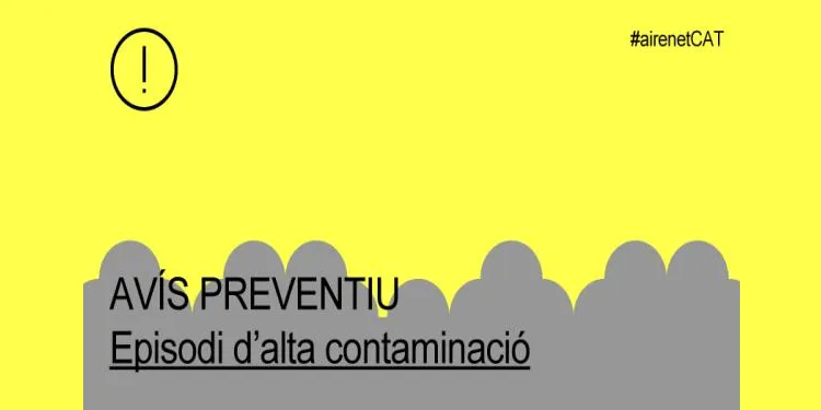 Avís preventiu per contaminació atmosfèrica a tot el país