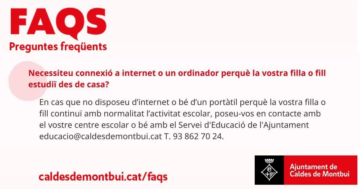 L'Ajuntament actualitza el seu document de Preguntes Freqüents