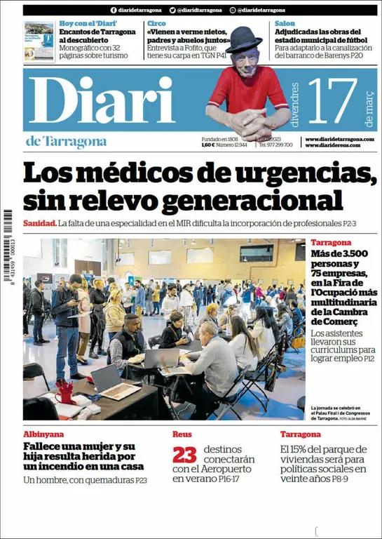 Consulta les portades dels diaris d'aquest 17 de març