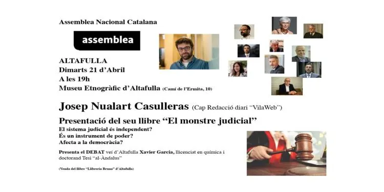 El periodista Josep Nualart presenta a Altafulla el llibre ‘El Monstre Judicial’, de la mà de la secció local de l’ANC