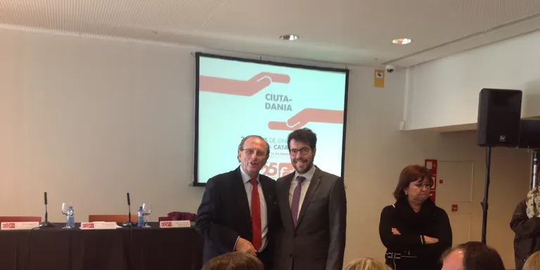 Albert Batalla i Àngel Rúbio participen a les jornades dels 25 anys de síndics municipals a Catalunya