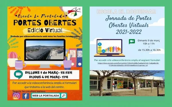 Les escoles de Primària d'Altafulla celebraran jornades telemàtiques de portes obertes