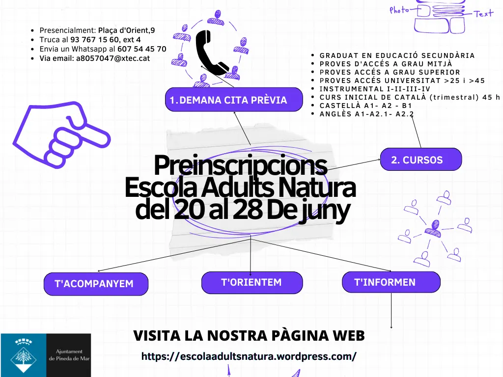 L'Escola d'Adults Natura fa preinscripcions pel curs que ve