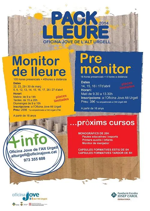 L'Oficina Jove programa cinc nous cursos d'educació en el lleure