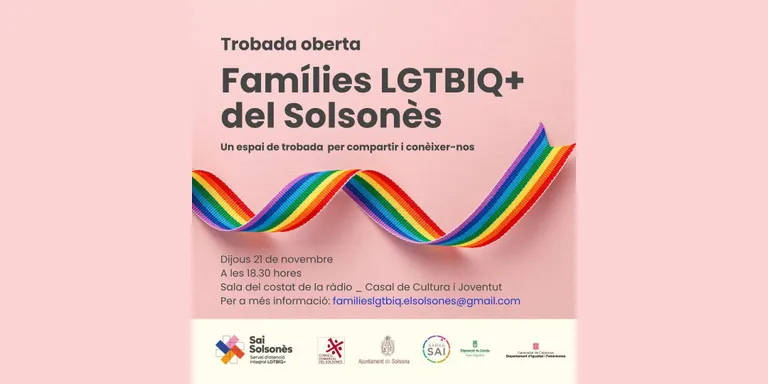 El Servei d'Atenció Integral comarcal organitza una trobada oberta de famílies LGTBIQ+ del Solsonès