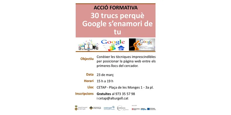 Acció formativa a la Seu per conèixer les tècniques de posicionament en cercadors d'Internet
