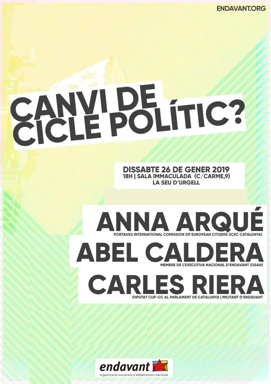 Endavant organitza a la Seu el debat 'Canvi de cicle polític?'