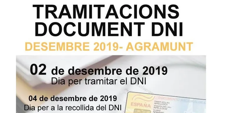 Nova data per tramitar DNI a Agramunt