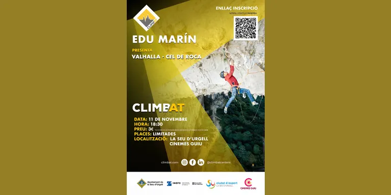 Projecció solidària a la Seu d'Urgell del documental 'Valhalla-Cel de Roca', amb l’escalador Edu Marín