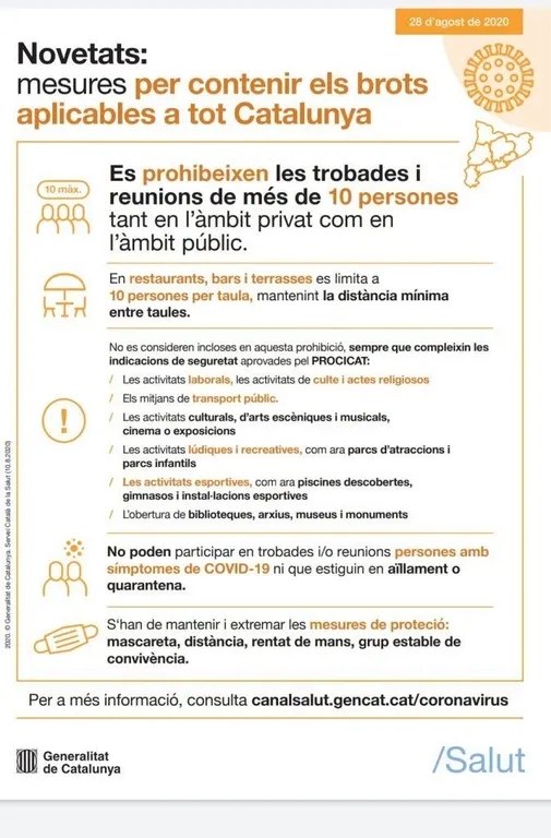 Prohibides les trobades i les reunions de més de 10 persones
