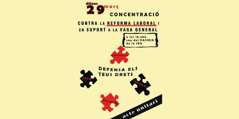 Acte unitari a la Seu d'Urgell amb motiu de la vaga general
