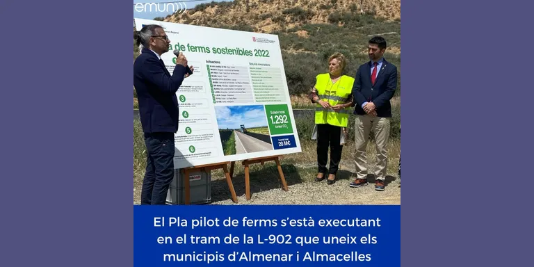 El Pla pilot de ferms s’està executant en el tram de la L-902 que uneix els municipis d’Almenar i Almacelles