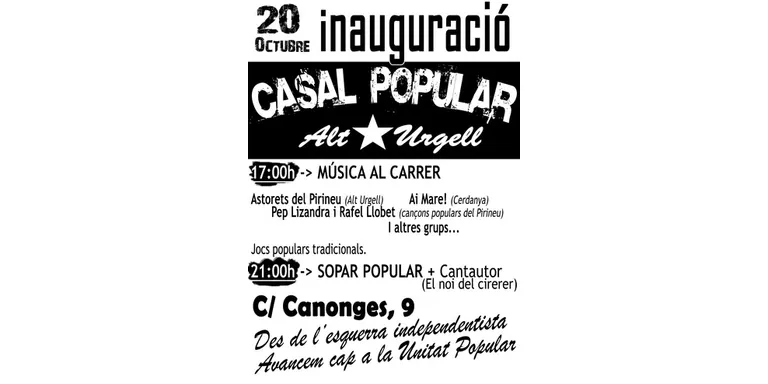 El Casal Popular de l'Alt Urgell celebra el seu segon aniversari