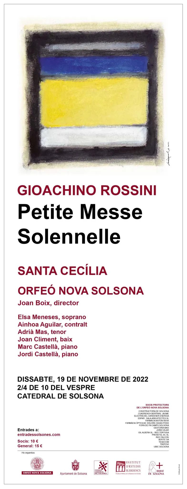 L'Orfeó Nova Solsona interpretarà la Petite Messe Solennelle de Rossini per Santa Cecília