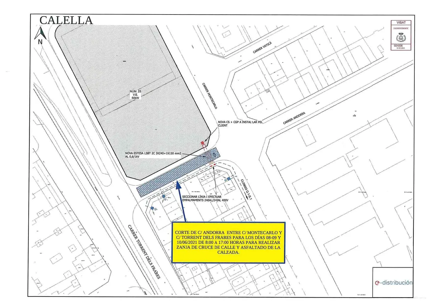L'entrada a l'autopista C32 des del Carrer Andorra restarà tallat al transit fins dijous
