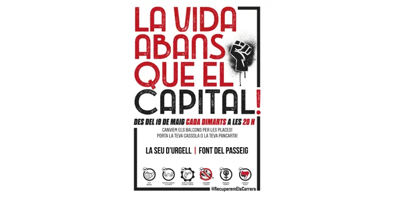 Convocada una concentració a la Seu d'Urgell sota el lema 'La vida abans que el capital'