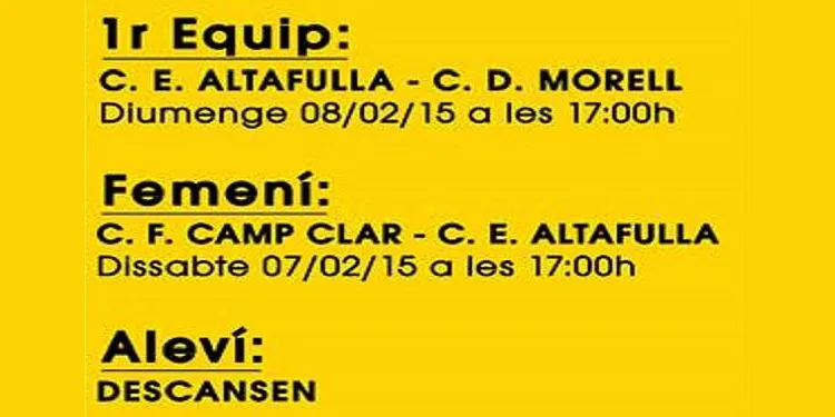 El CE Altafulla espera mantenir la bona dinàmica de les darreres jornades amb una nova victòria a casa contra el Morell