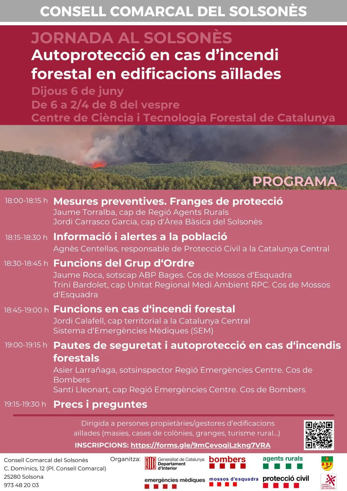 Organitzen una jornada d'autoprotecció en cas d'incendi forestal en edificacions aïllades