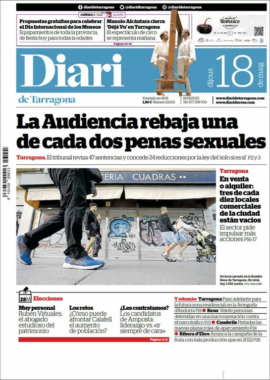 Consulta les portades dels diaris d'aquest 18 de maig