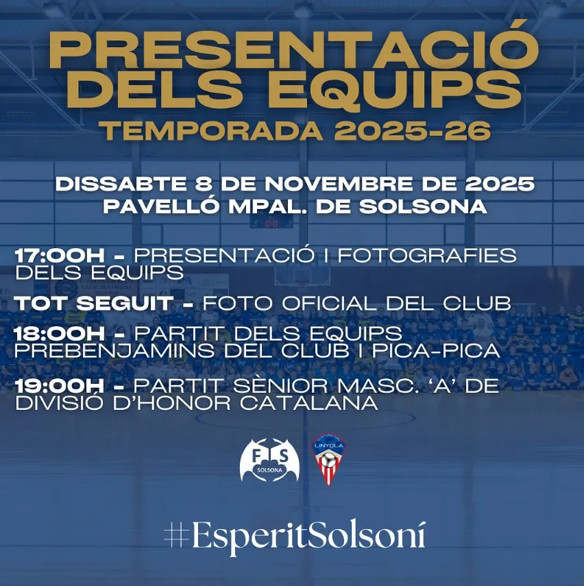 El Futbol Sala Solsona duu a terme la presentació oficial dels equips de la temporada